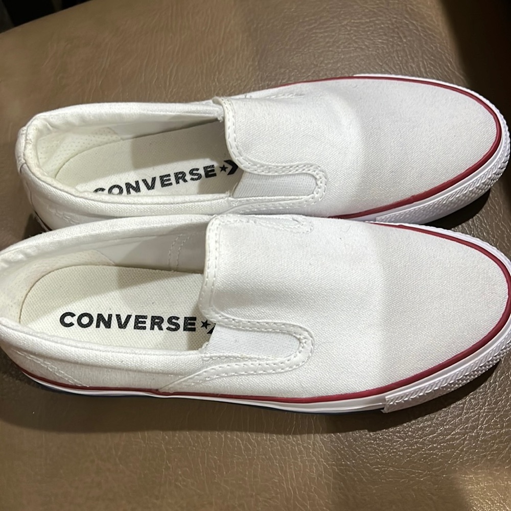 Slip on white Converse, brand new